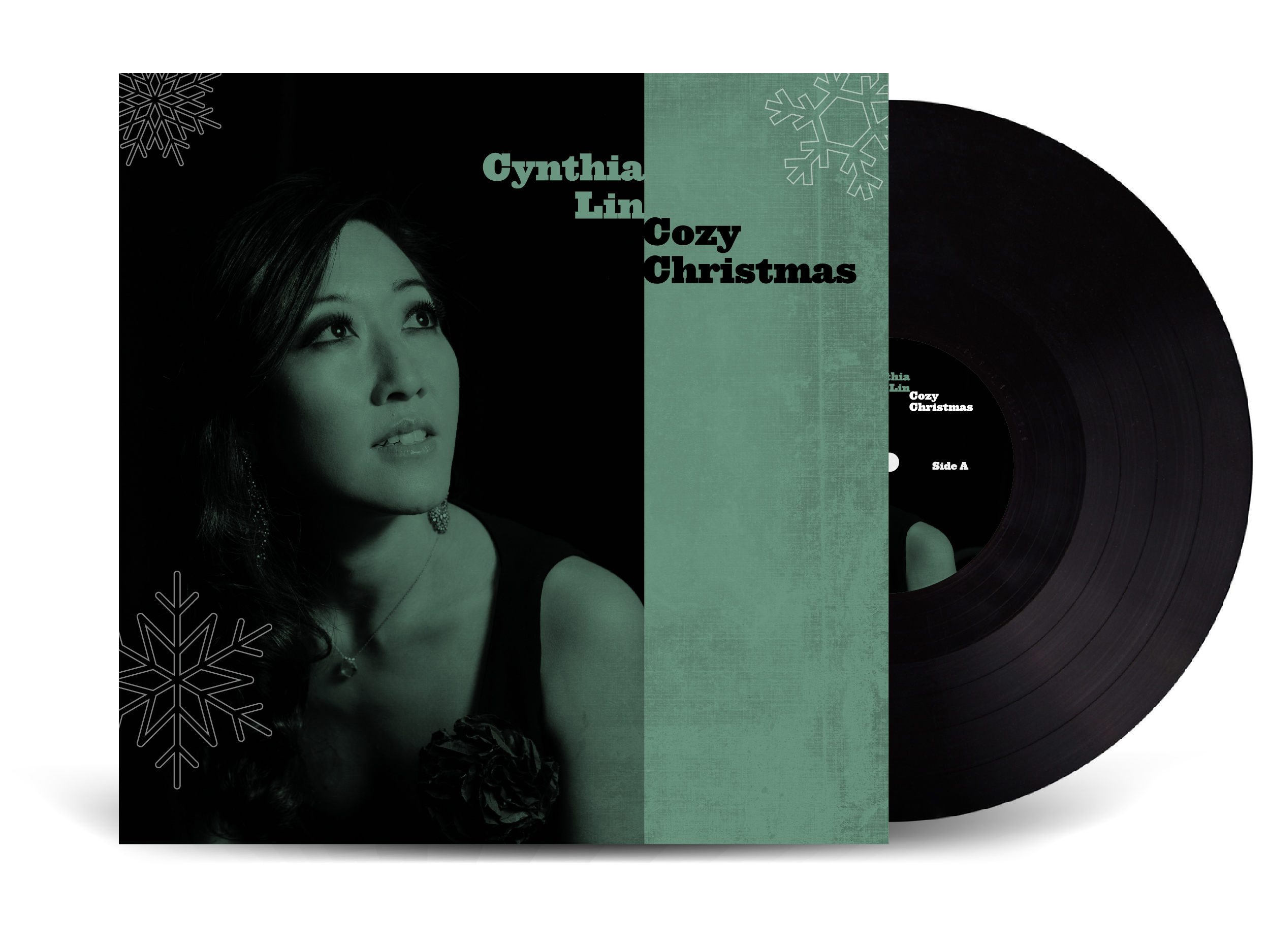 Cozy Christmas album cover and vinyl record