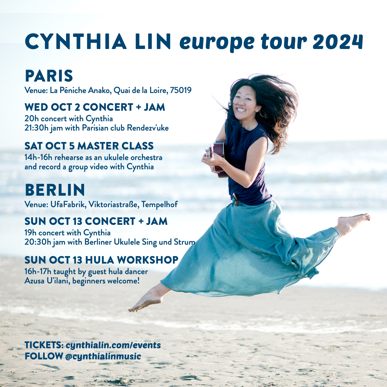 Cynthia Lin tour dates in 2024 includes Michigan, Honolulu, and Colorado