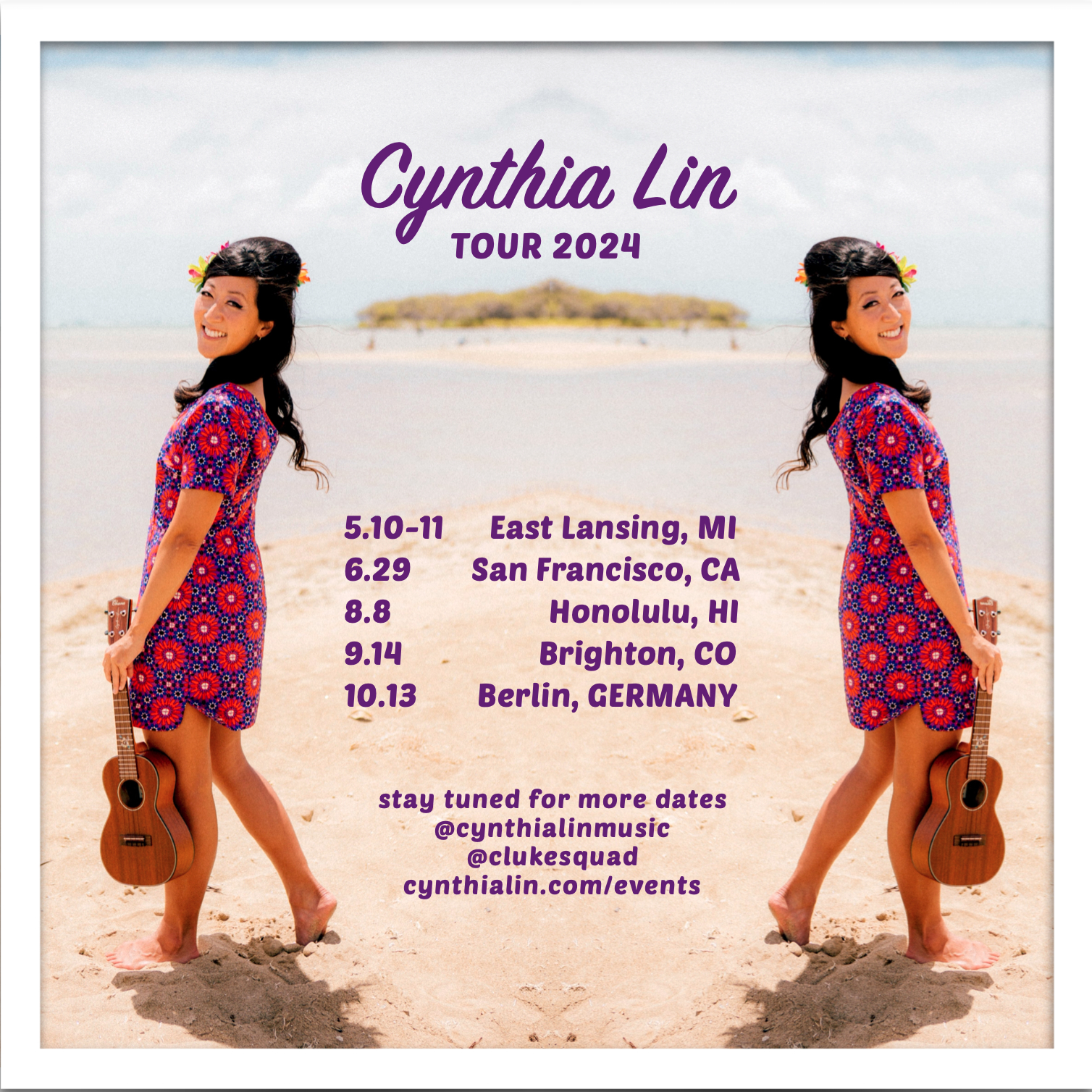 Cynthia Lin tour dates in 2024 includes Michigan, Honolulu, and Colorado