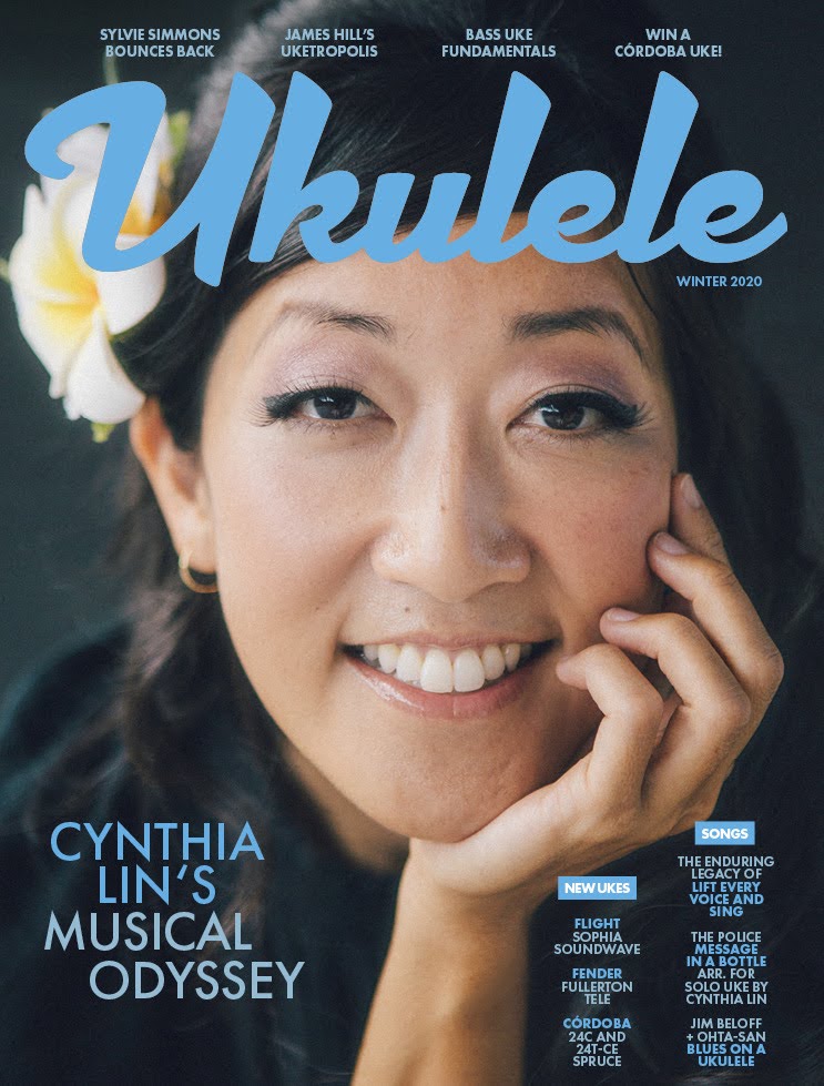 Cynthia Lin on the cover of Ukulele Magazine (Winter 2020)